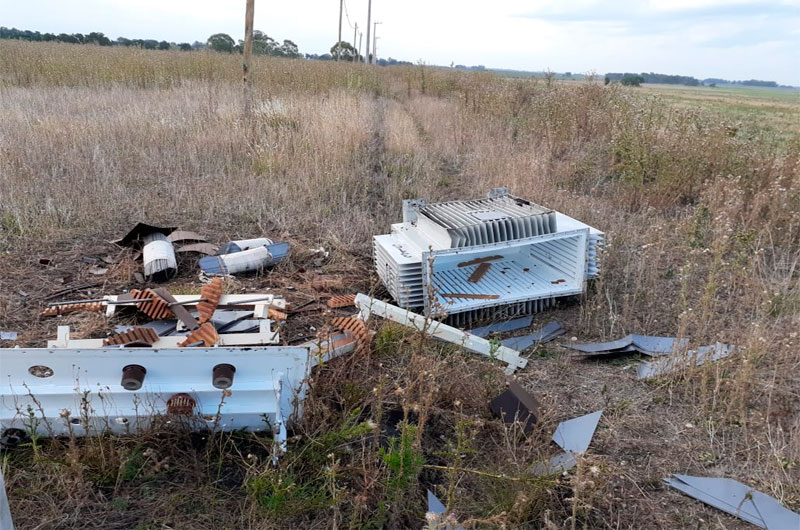 Roban cobre de un transformador de energía