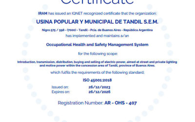 La Usina de Tandil certifica estándares internacionales de Seguridad y Salud Laboral